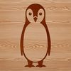 Penguin Illustration on Ice A simple illustration of a penguin standing on ice, featuring bold lines and minimal details.