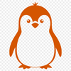 A black and white illustration of a penguin standing on the ice, suitable for vector art design projects.