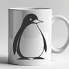 Winter Wildlife SVG Clip Art A cartoon-style illustration of a penguin standing on the ice.