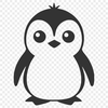A vector illustration of a penguin, suitable for various digital and craft projects.