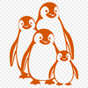 Cute Penguin Standing Silhouette A digital illustration of an adult penguin in a standing position.