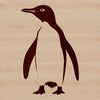 A single penguin standing on ice, depicted in a simple vector design.
