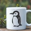A simple line art penguin illustration in vector format.