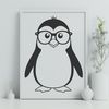 Cute Penguin in Reading Glasses A cartoon penguin wearing reading glasses, created as a vector graphic.
