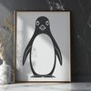 Simple Penguin SVG Graphics A simple illustration of a penguin in a standing position, suitable for vector graphics and design projects.