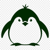 Vector Design Penguin Image A simplified illustration of a penguin, suitable for vector design and cutting machine stencils.