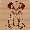 Cute Sitting Boxer Dog Illustration A high-quality vector illustration of a sitting Boxer dog in a calm pose.