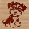 Cute Dog Breed Illustration SVG Free Download Illustration of a small dog breed, the miniature schnauzer, in a sitting position.