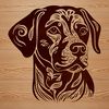 Friendly Labrador Retriever Vector Design A vector illustration of a Labrador Retriever's head, featuring a friendly dog with an ornate design.