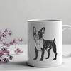 Boston Terrier Cartoon Character Design A cartoon illustration of a standing Boston Terrier dog.