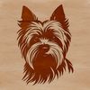Small but Mighty Dog Breed Graphic An illustration of a Yorkshire terrier, a popular compact animal breed known for its unique features.