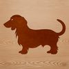 Cute Dachshund SVG Cut File A high-quality digital drawing of a standing dog with the characteristics of a dachshund breed.