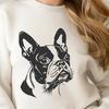 Friendly Boston Terrier Close-up Portrait An SVG image featuring a close-up view of a friendly Boston Terrier's face.