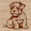 Bearded Dog Breed Illustration A vector illustration of a seated Miniature Schnauzer dog with distinctive beard and eyebrows.