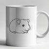 Furry Friend in Vector Form A small, furry hamster standing on its hind legs in a compact, vector format.