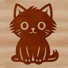 A sitting cat with a cute expression, suitable as vector art for personal or commercial use.