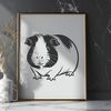 Illustration of a guinea pig as clip art, suitable for digital design and cutting machines.