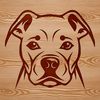 Pitbull Breed Portrait in Vector Format Vector graphic representation of a Pitbull breed's distinctive appearance.