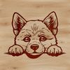 Portrait of a Shiba Inu Dog A portrait illustration of a Shiba Inu dog's head.