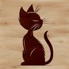 Whiskered Friend on a Minimalist Background A small cat is depicted in a sitting position on a minimalist background.