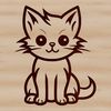 A cute, sitting cat depicted as a vector design suitable for digital applications.
