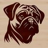Pug Portrait Vector Illustration Close-up vector illustration of a pug's adorable head.