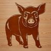 Realistic Pig Illustration SVG A standing pig illustration with realistic details suitable for vector art design.