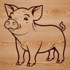 Vector Pig Design Graphics An illustration of a pig standing on its hind legs.