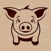Standing Pig Graphic Design A digital illustration of a standing farm animal.