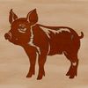 Illustrated Pig Stand A digital illustration of a standing farm animal, specifically a pig.