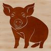 SVG Pig Clipart for Crafting A sitting farm animal, an illustration of a pig in vector format.