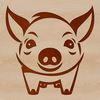 Farm Frenzy Pig Vector Graphic A standing farm animal, specifically a pig, depicted in a simple vector design.