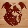 Cute Pitbull Face Vector Graphic A detailed vector graphic of a Pitbull animal's face.