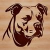 A high-quality vector illustration of a Pitbull's head, suitable for digital design projects.