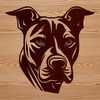 Illustrative Pitbull Head Graphic A high-quality digital illustration of a Pitbull's head, suitable for various design applications.