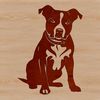 Lovable Pitbull Close-up A close-up illustration of a Pitbull sitting on its hind legs.