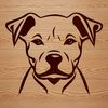 Pitbull Vector Portrait A high-quality vector illustration of a pitbull's head.