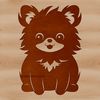 Fluffy Dog Breed Clip Art A small, fluffy dog breed sitting on its hind legs, with a cute facial expression.