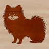 Pomeranian Silhouette Design Download A small breed dog standing on its hind legs, depicted in vector format.