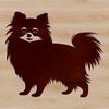Adorable Pomeranian Breed Dog Clip Art A small breed dog with a fluffy coat standing on its hind legs.