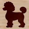 Canine Silhouette A simple silhouette of a standing poodle, ideal for various design applications.