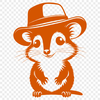 A cartoon illustration of a possum wearing a hat, suitable for vector design.