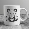 Adorable Possum Illustration with Love Hearts A detailed illustration of a possum with hearts surrounding it.