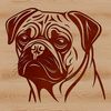 Cute Dog Face Vector Image An illustration of a cute pug's head, suitable for customizing in vector design software like Illustrator.