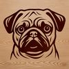 Pug Face SVG Design An SVG design of a cartoon pug's face with a sweet expression.