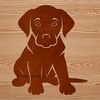 Free Vector Dog Clip Art Image A sitting Labrador Retriever depicted in vector format.