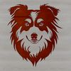 Free SVG Clip Art Dog Head Design A detailed illustration of the head and face of a Shetland Sheepdog breed.