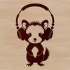 Cute Animal SVG with Headphones A cartoon possum illustration with headphones on its head.