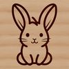 Line Art Cute Bunny Illustration A simple line drawing of a sitting rabbit, ideal for personal or commercial projects.