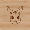 Easter Bunny Peeking Out A cute rabbit peeking out from behind a leaf, suitable for Easter decorations or spring-themed designs.